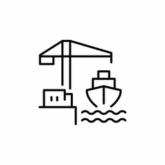 ship cargo crane port icon