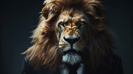 Fototapeta premium Portrait, leo businessman in a business suit, business concept