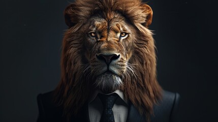 Fototapeta premium Portrait, leo businessman in a business suit, business concept