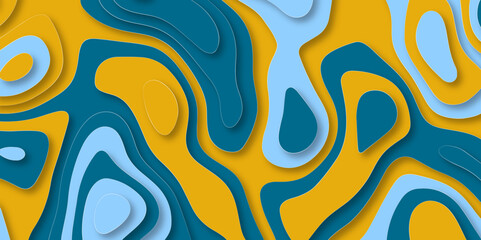 Abstract background colorful with paper art shapes with 3D and paper cut shapes. Vector art