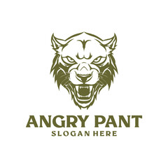 Angry panther mascot logo vector illustration