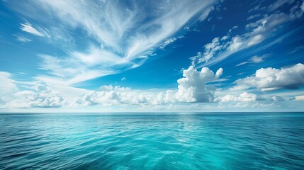 serene blue ocean and magnificent sky idyllic travel destination tranquil seascape photography