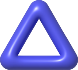 3d geometric figure for web design. Triangle. PNG illustration.