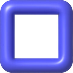 3d geometric figure for web design. Square. PNG illustration.