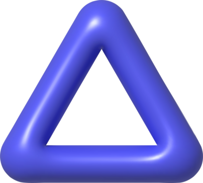3d geometric figure for web design. Triangle. PNG illustration.