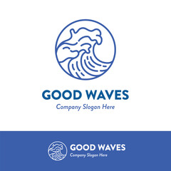 Ocean Waves Surfing Logo Ideas Vector Illustration 5