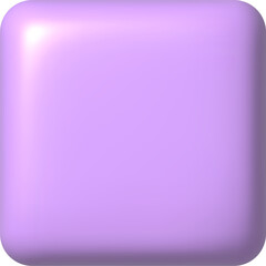 3d infographics icon. Light lilac square button. PNG illustration.