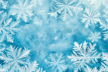 Ice and Snow Textured Blue Christmas Pattern