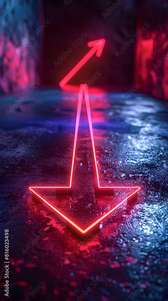 Poster mesmerizing neon arrows pointing the way captivating lighting display for product promotion and bran
