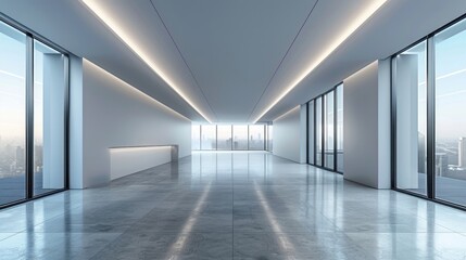 Office building interior in minimalism.