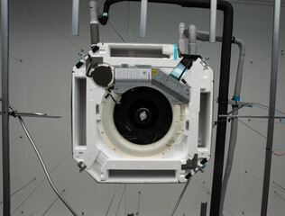 install  ceiling mounted cassette type air conditioner unit