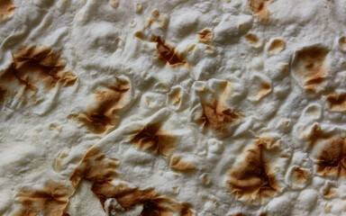 Homemade Freshly Baked Thin Laffa Bread Textured Stock Photo. Traditional bread backgrounds  
