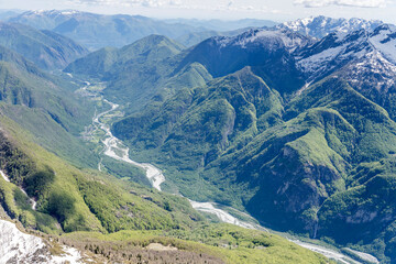 Maggia valley aerial landscape, Switzerland