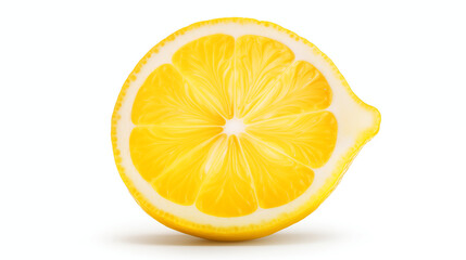 lemon slice front view on white background