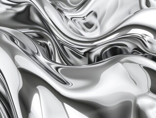 3D render of liquid metal, fluid and organic shapes