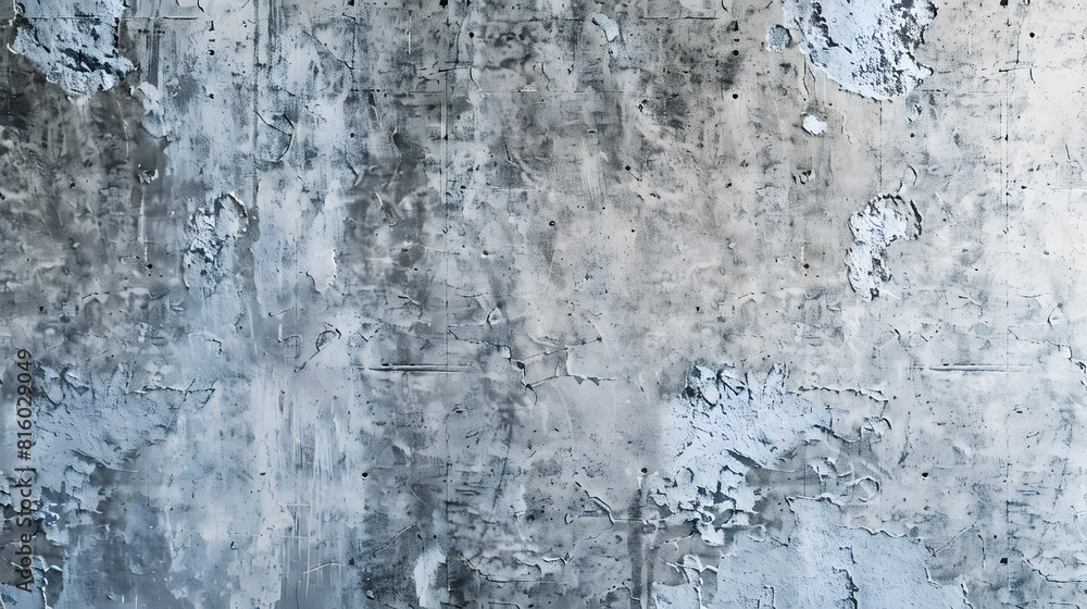 Aufkleber old gray concrete wall texture panoramic background : generative ai