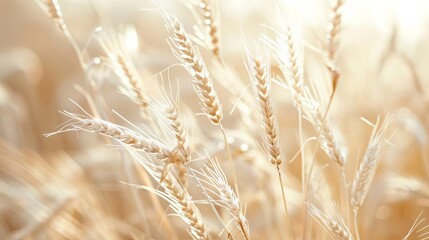 Fototapeta premium tranquil elegance soft wheat grasses in soothing beige hues minimalist natural background abstract nature photography