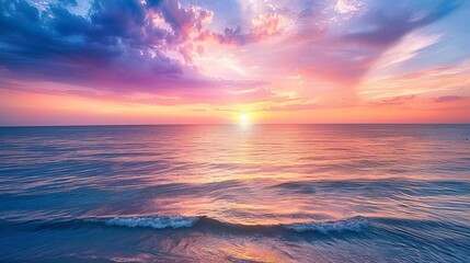 tranquil ocean sunset with colorful sky and calm waters perfect for travel or relaxation concepts seascape photography