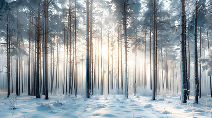 Winter forest in cold Russia : Generative AI