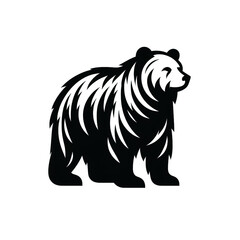 Fototapeta premium Minimalist logo bear silhouette on white background