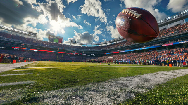  NFL ball at the middle of the 50-yard line,
