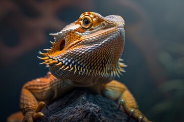 Obraz premium Bearded dragons reptile pet close up