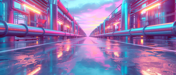 Obraz premium Industrial settings showcasing manufacturing and production processes