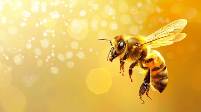 world bee day background and honey with copy space