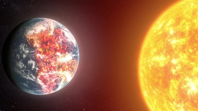 Solar System with eight planets and large sun
3d rendering of our solar system and asteroid fields, 4K, 2024

