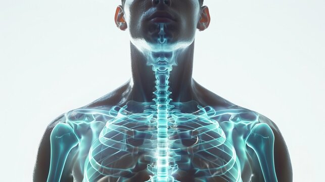 A detailed Xray of a healthy male chest