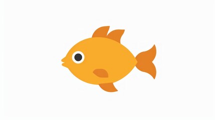 A simple, illustration of a cute orange fish with a white background