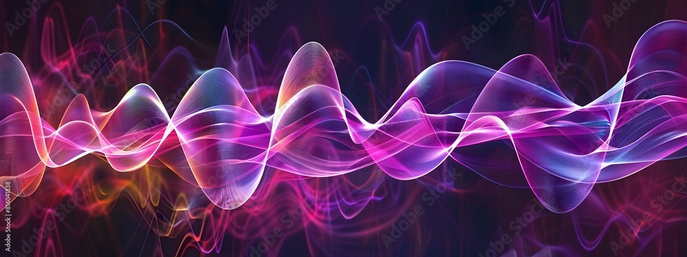 Poster vibrant frequency spectrum a visual representation of diverse sound waves