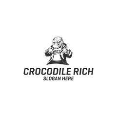 Angry crocodile mascot logo vector illustration