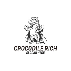 Angry crocodile mascot logo vector illustration