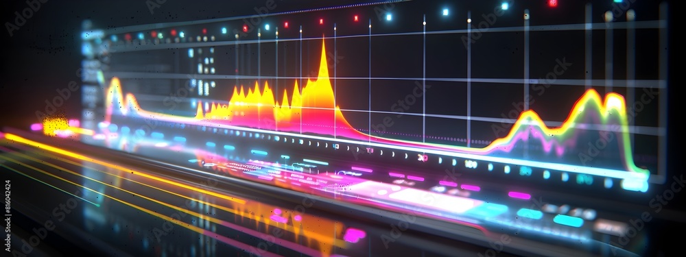 Aufkleber d rendered spectrum analyzer showcasing frequency distribution of a signal