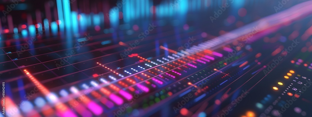 Poster spectrum analyzer display visualizing frequency distribution of a signal
