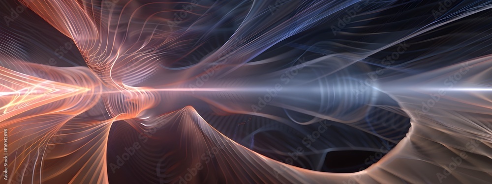 Poster doppler effect visualization demonstrating frequency shifts in sound and light waves