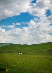 Fototapeta premium Scenery of the Re'a Line Grassland in Keshiketeng Banner, Chifeng City