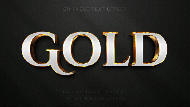 Gold editable text effect. Gold text mockup template