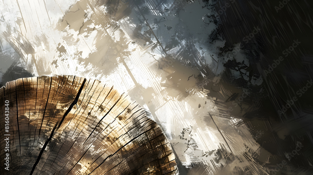 Aufkleber planks logs a drawing of a tree background for design and presentations : generative ai