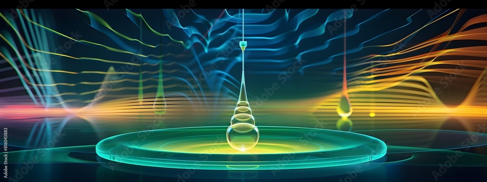 Poster pendulum in motion visualizing frequency oscillations in a d illustrated animation