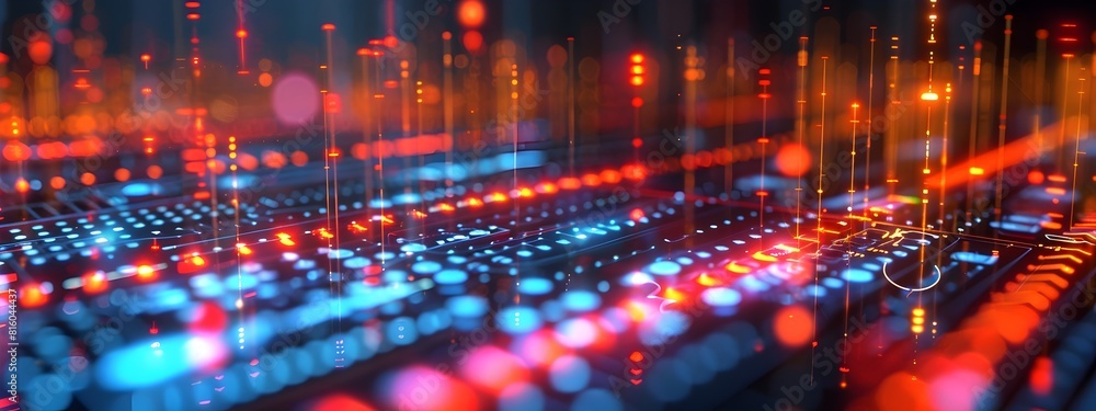 Poster d rendered infographic visualizing frequency allocation for radio communication bands
