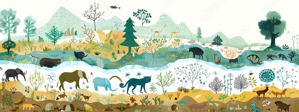 Aufkleber diagram visualizing species frequency in a diverse ecosystem