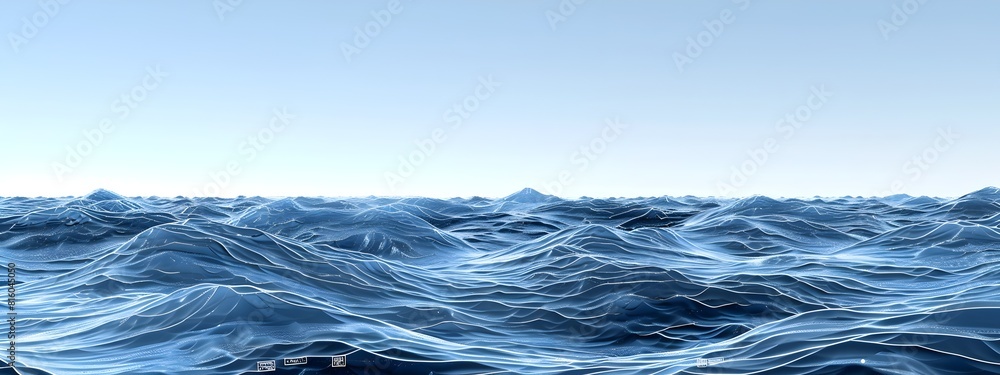 Aufkleber ocean waves visualization with frequency labels a comprehensive underwater analysis
