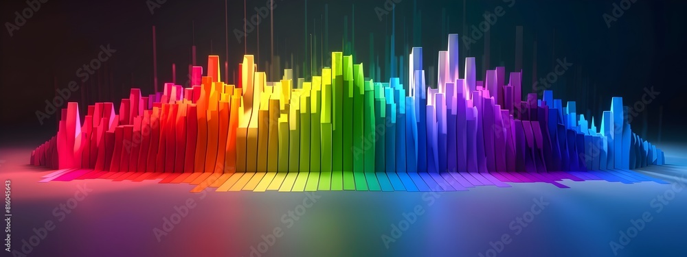 Poster frequency spectrum visualized a comprehensive comparison of color frequencies in the visible light