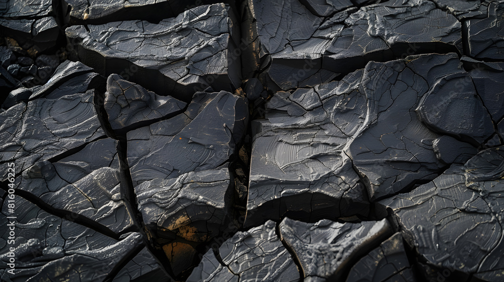 Poster the texture of natural basalt stone with cracks : Generative AI