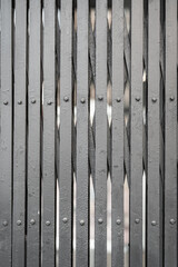 Classic style sliding metal fence gate, it using for cover the glass wall inside. Building place...