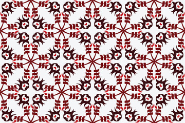 vintage seamless pattern with red and white color