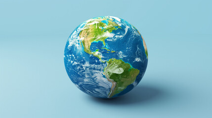 Stylized earth globe with green continents on a plain background, symbolizing, global, environment, conciousness.