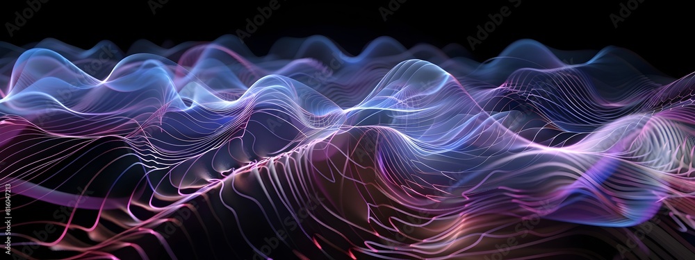 Poster wave propagation animation demonstrating different frequencies in a d medium